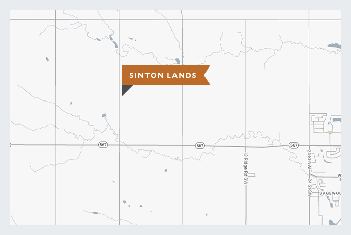 Map illustration of Sinton Lands